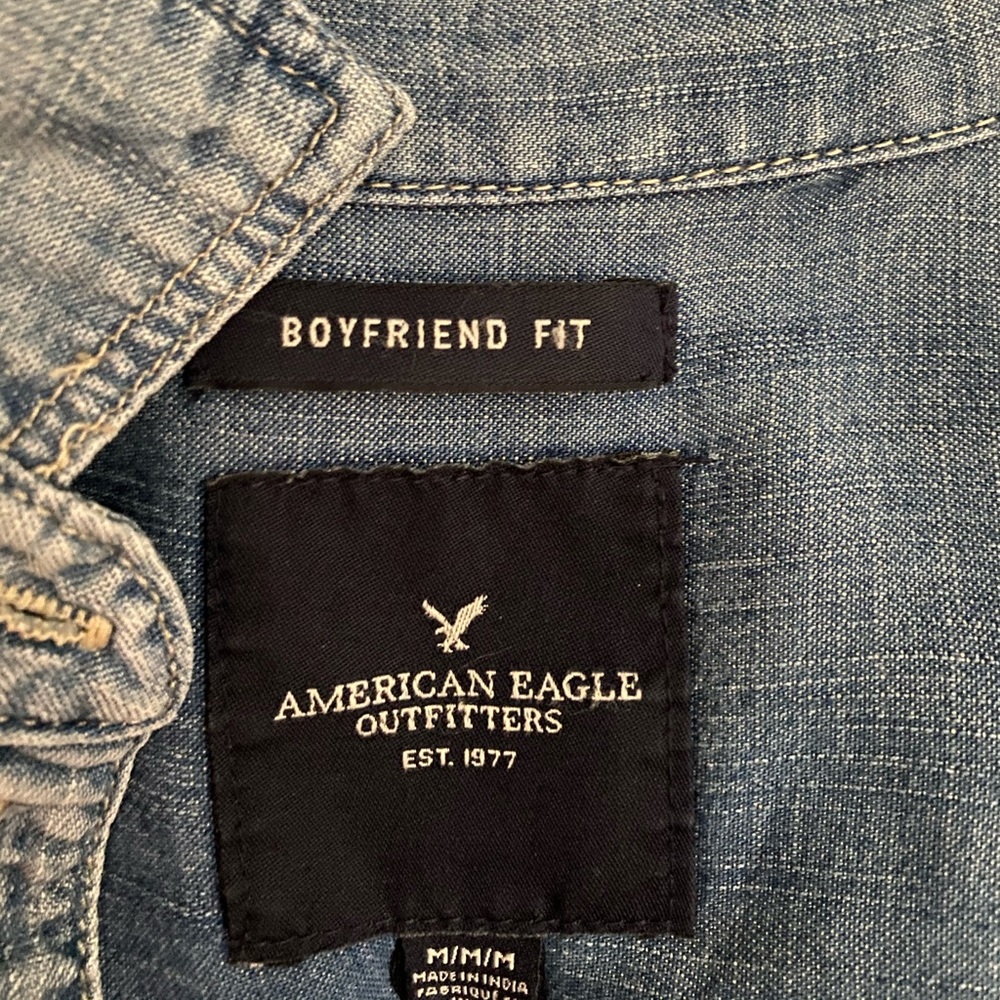 American Eagle Jean Button Up - image 3